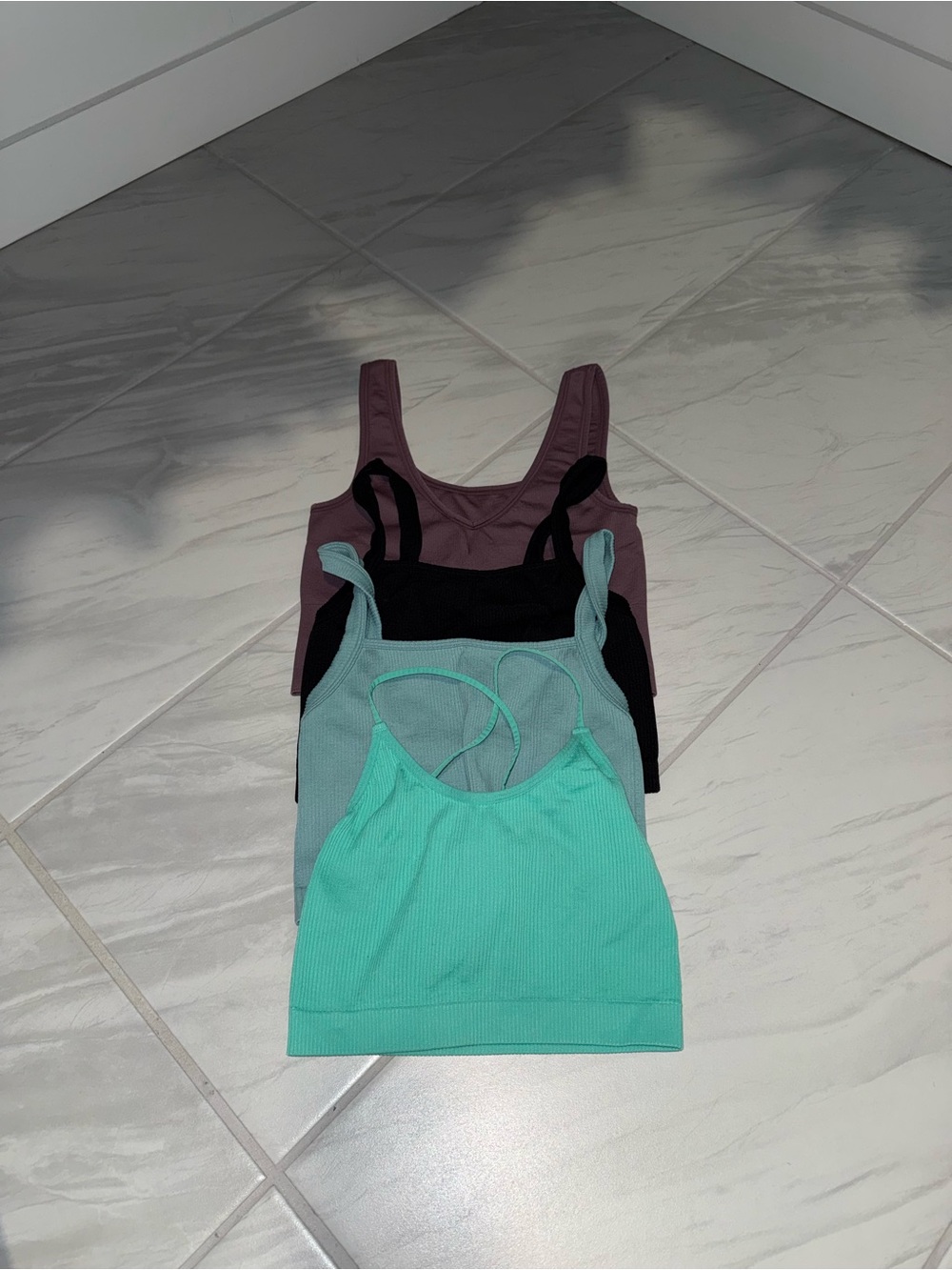 Women’s Ribbed Tank Top - Mint, Black, Mauve